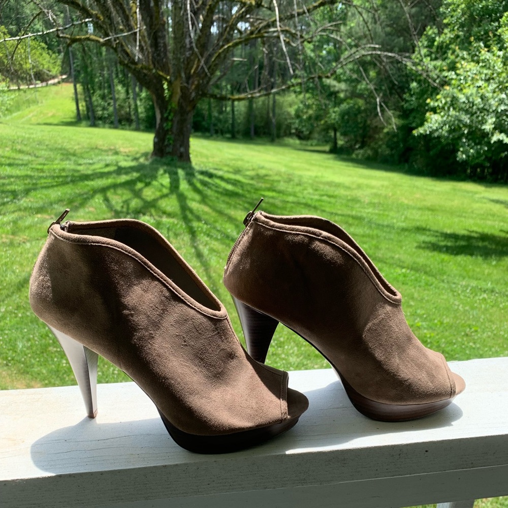Never Worn! Suede statement ankle boots